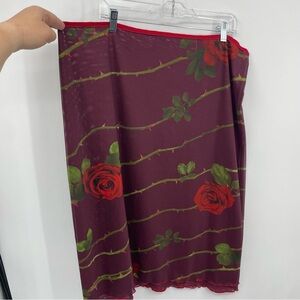 Briar rose mesh skirt by Tyler McGillivary, size 4XL floral stem thorns